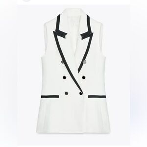 Zara Tuxedo Double Breasted Vest